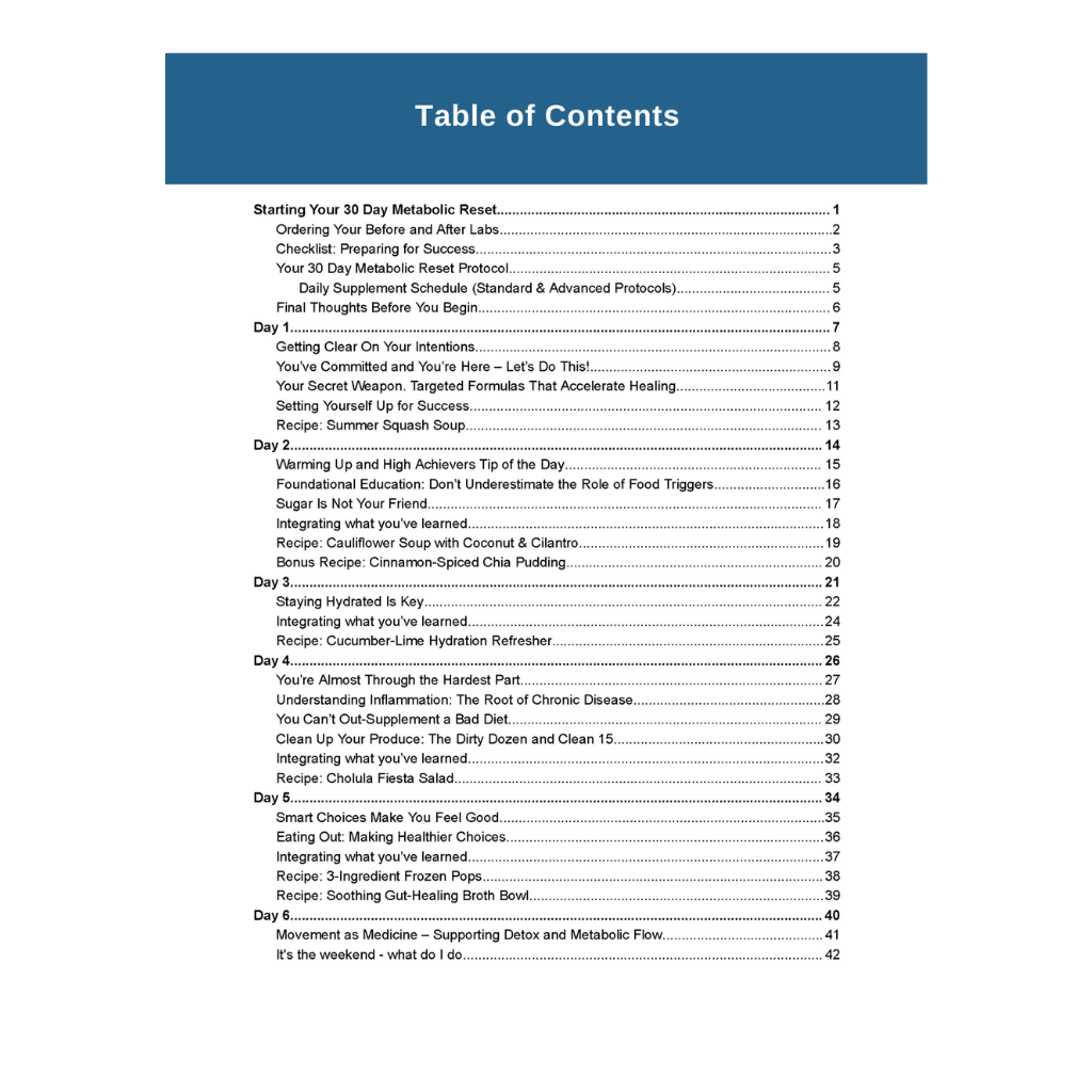 The 30 Day Metabolic Reset Workbook