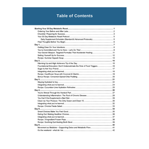 The 30 Day Metabolic Reset Workbook