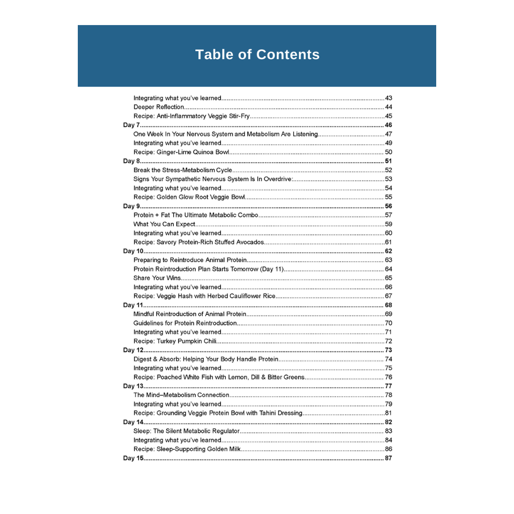 The 30 Day Metabolic Reset Workbook