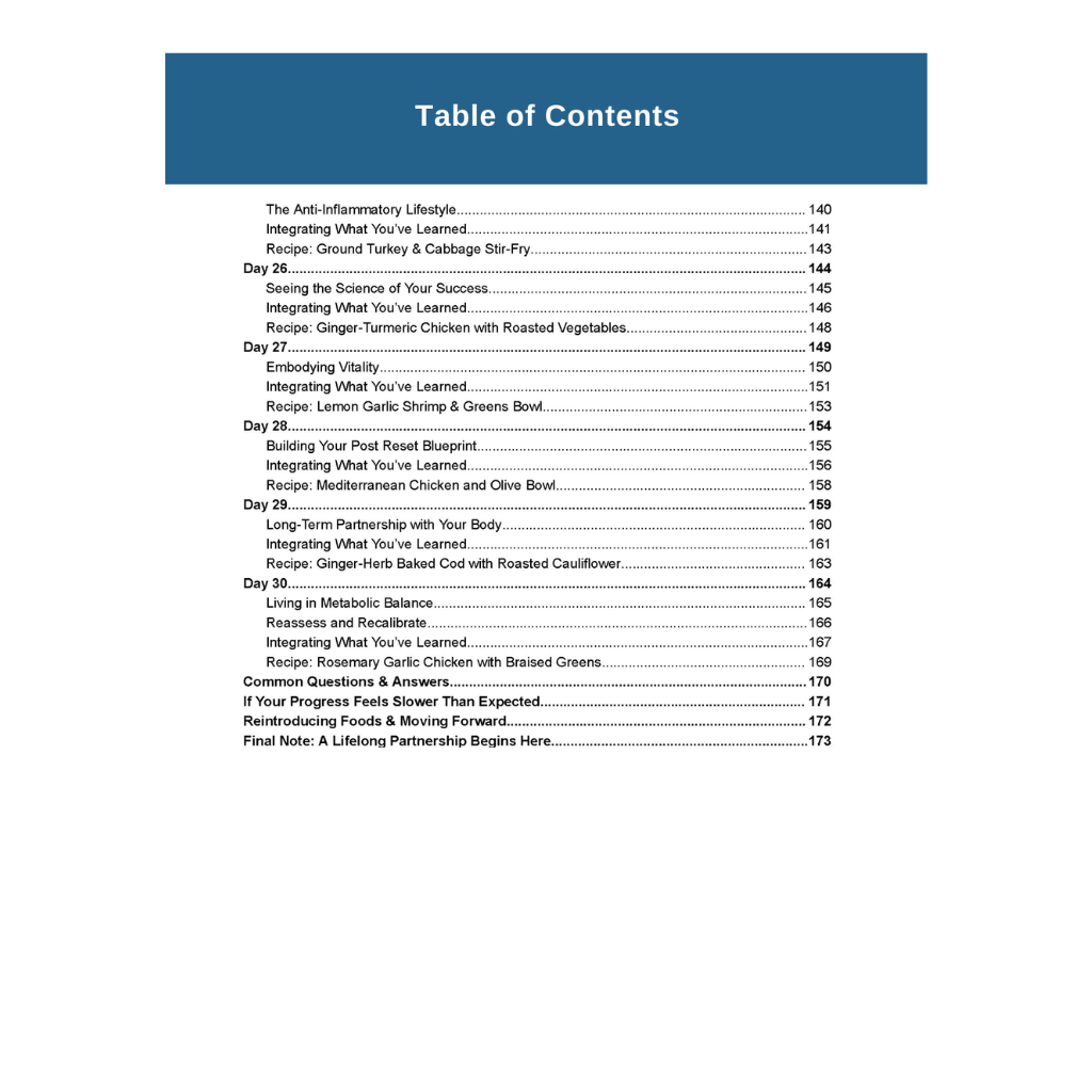 The 30 Day Metabolic Reset Workbook
