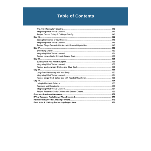 The 30 Day Metabolic Reset Workbook