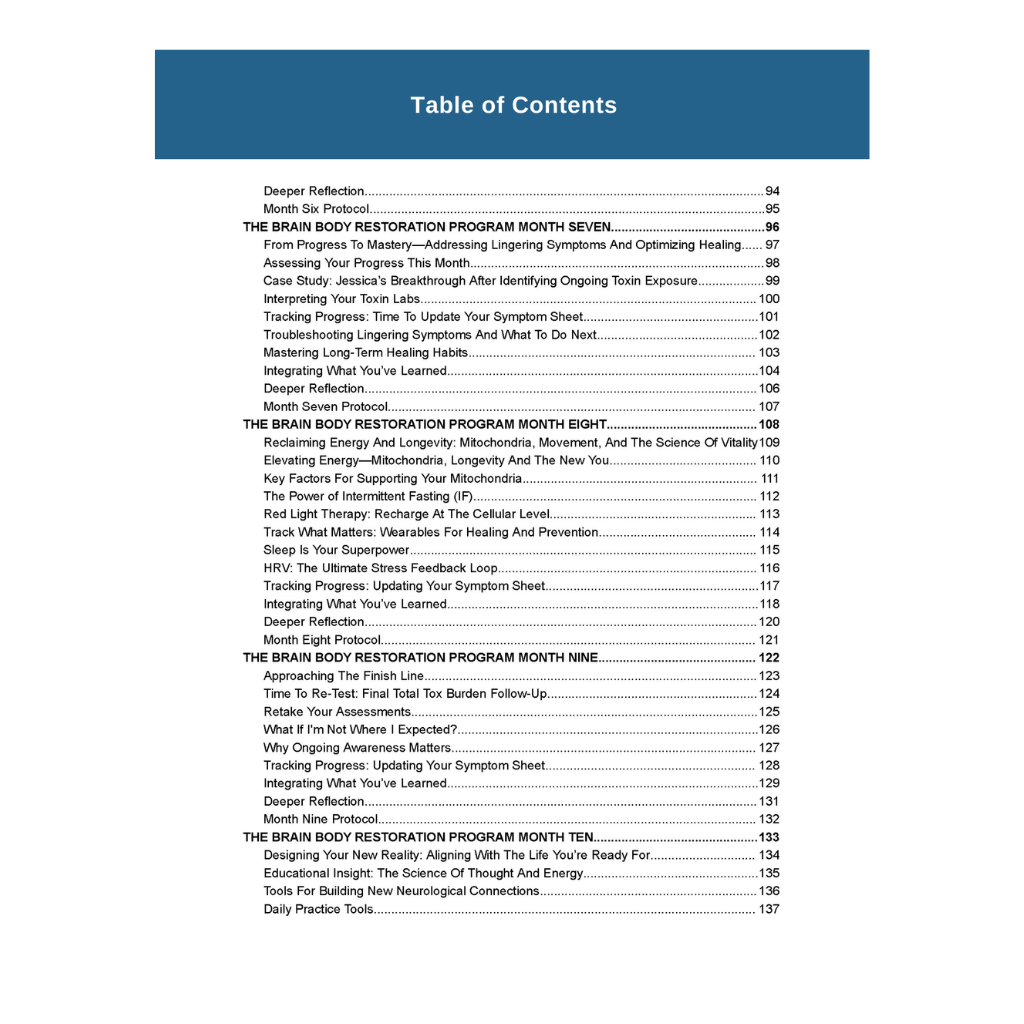 The Brain and Body Detoxification and Restoration Program Workbook