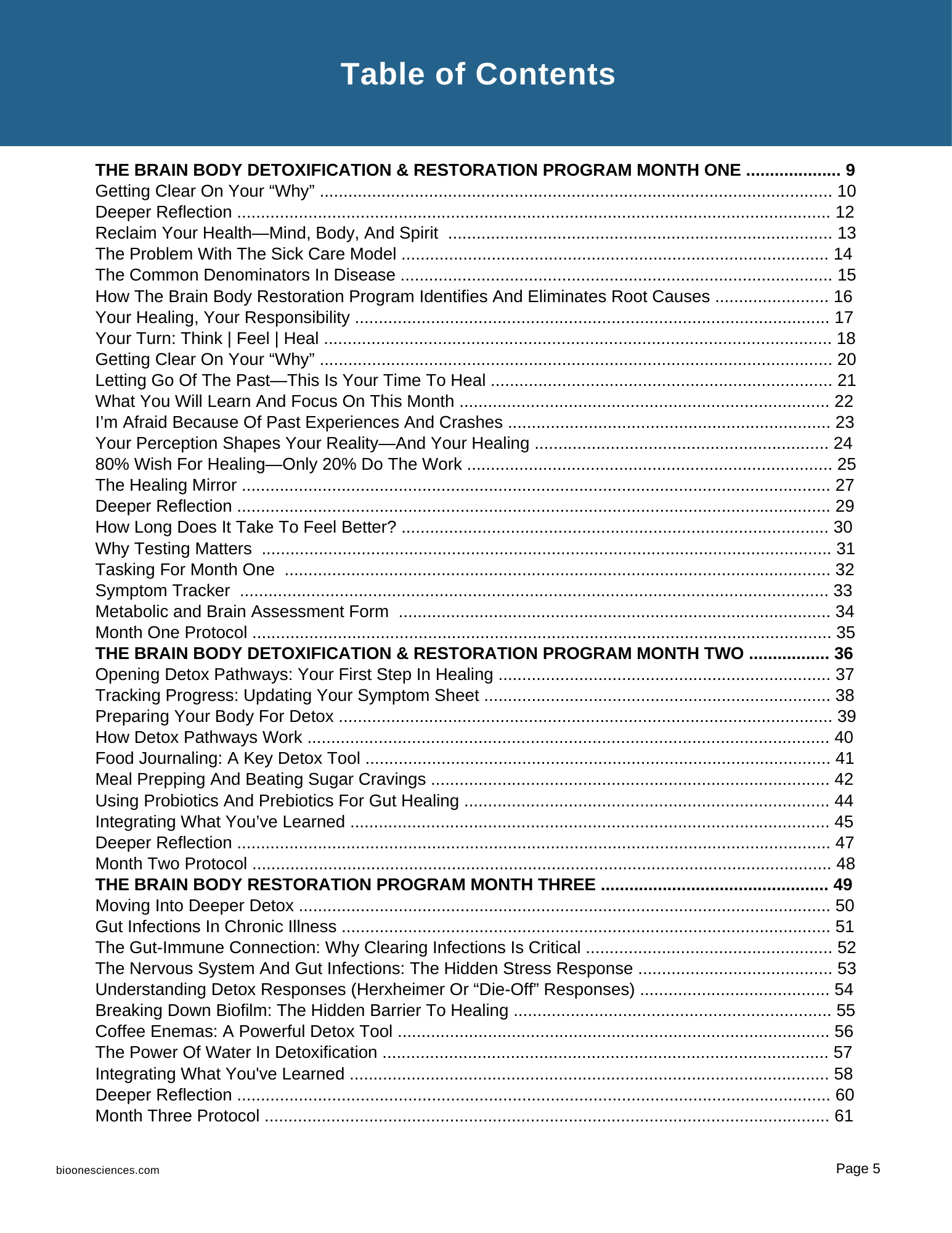 Brain and Body Detoxification and Restoration Program Workbook
