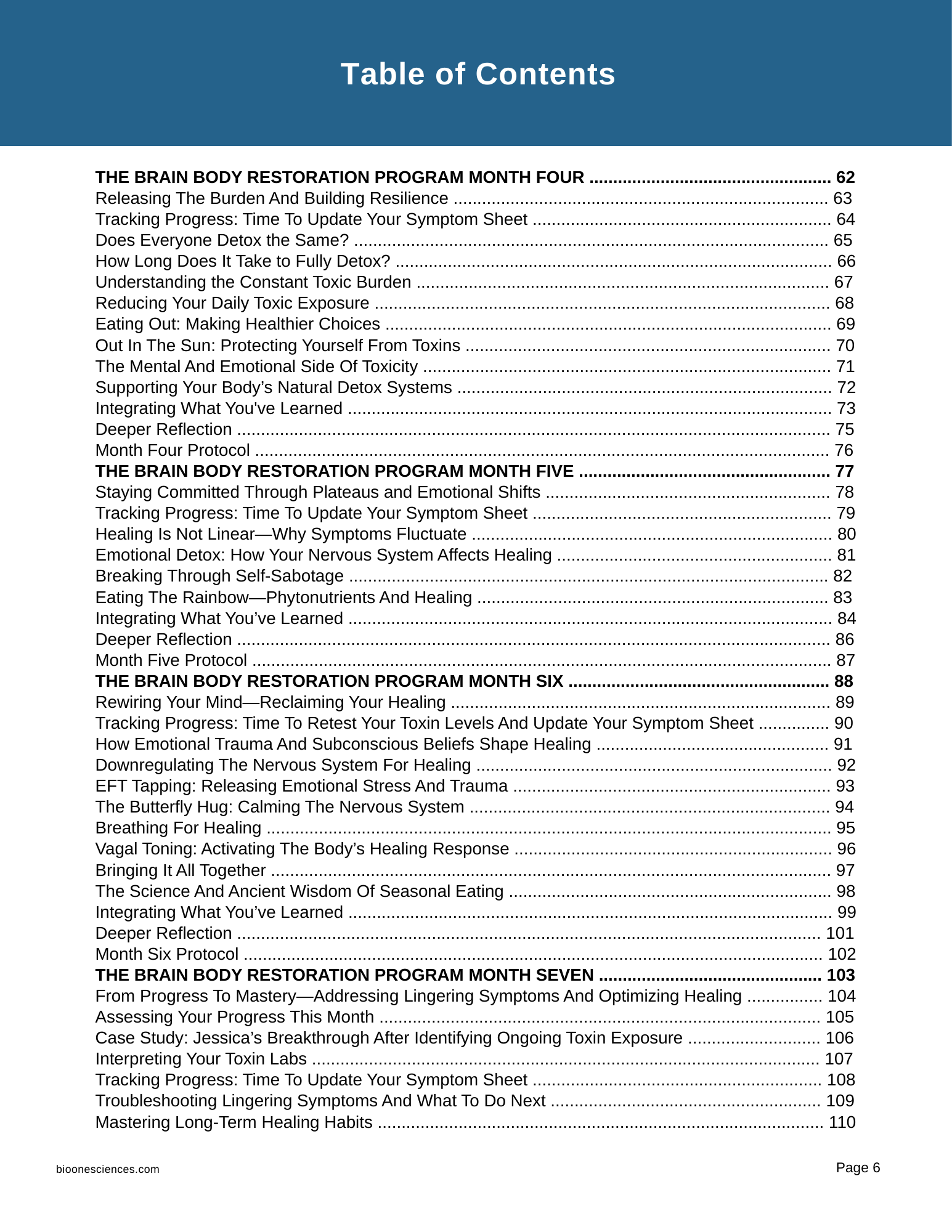 Brain and Body Detoxification and Restoration Program Workbook